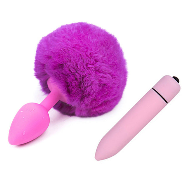 Silicone Anal Plug Vibrator Rabbit Tail Butt Plug Vagina Vibrators Anal Sex Toys for Woman Men Gay Adults Intimate Goods