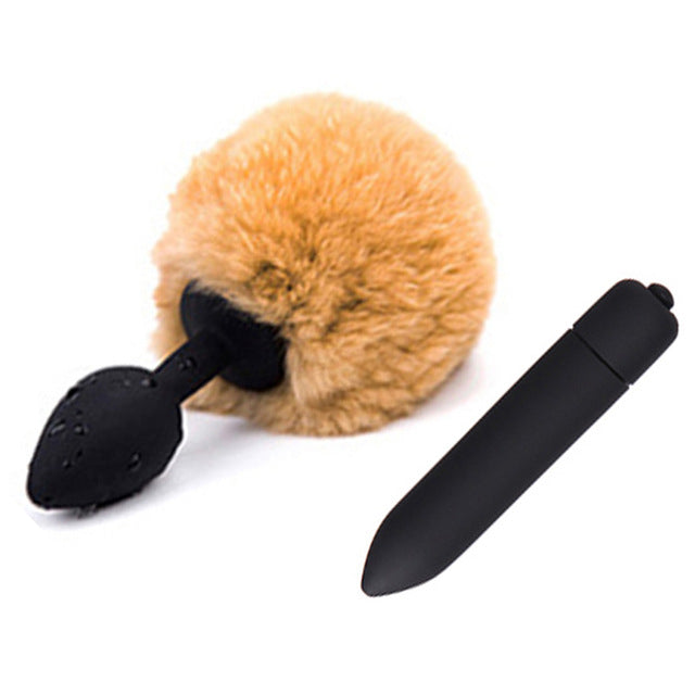 Silicone Anal Plug Vibrator Rabbit Tail Butt Plug Vagina Vibrators Anal Sex Toys for Woman Men Gay Adults Intimate Goods