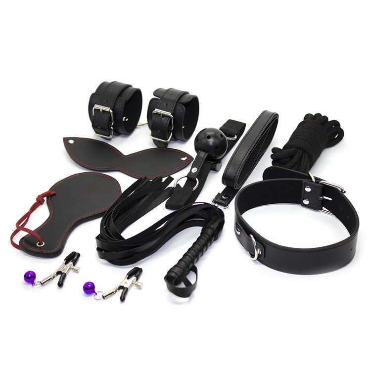 slave bdsm bondage 9pcs/set adult sex toys bdsm sex erotic toys fetish nipple clamps collar sexe mouth gag quality is very good