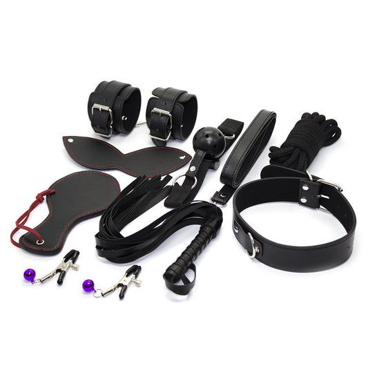 slave bdsm bondage 9pcs/set adult sex toys bdsm sex erotic toys fetish nipple clamps collar sexe mouth gag quality is very good
